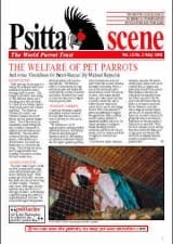 The cover of the May 1998 PsittaScene, magazine of the World Parrot Trust