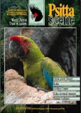 The cover of the August 2000 PsittaScene, magazine of the World Parrot Trust