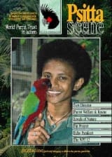 The cover of the November 2000 PsittaScene, magazine of the World Parrot Trust