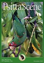 The cover of the November 2003 PsittaScene, magazine of the World Parrot Trust