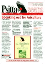 The cover of the February 1997 PsittaScene, magazine of the World Parrot Trust