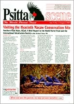 The cover of the August 1997 PsittaScene, magazine of the World Parrot Trust