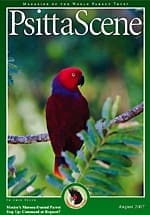 The cover of the August 2007 PsittaScene, magazine of the World Parrot Trust